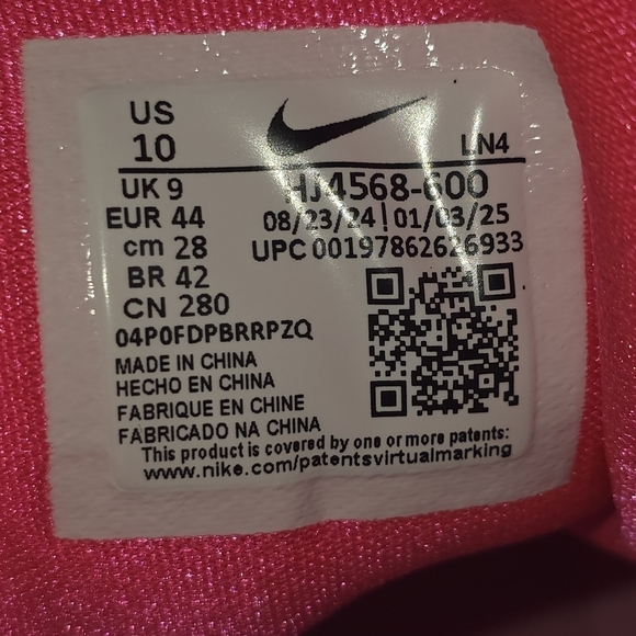 Nike Alpha Menace 4 Pro NRG Racer Pink/Grey Cleats Men\'s HJ4568-600 Size 10 New